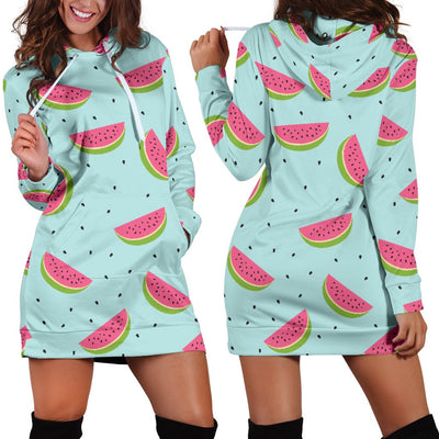 Watermelon Pattern Print Design WM06 Women Hoodie Dress
