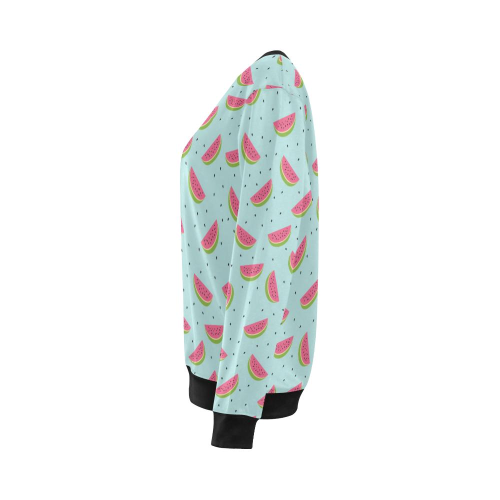Watermelon Pattern Print Design WM06 Women Long Sleeve Sweatshirt-JorJune