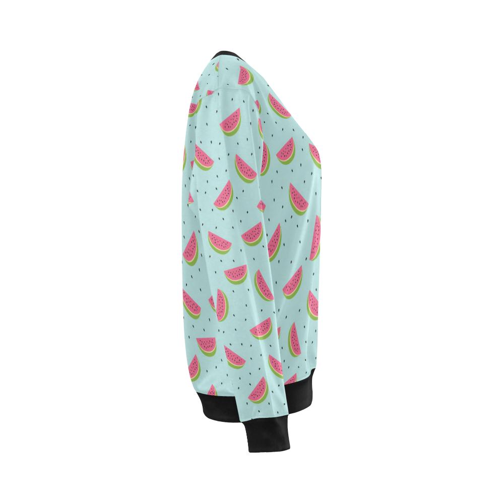 Watermelon Pattern Print Design WM06 Women Long Sleeve Sweatshirt-JorJune