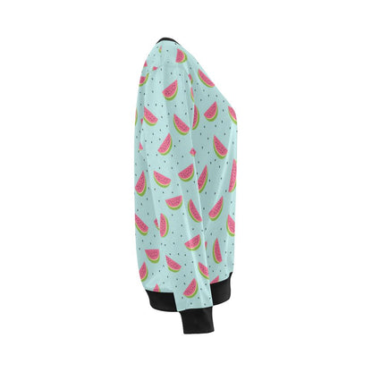 Watermelon Pattern Print Design WM06 Women Long Sleeve Sweatshirt-JorJune