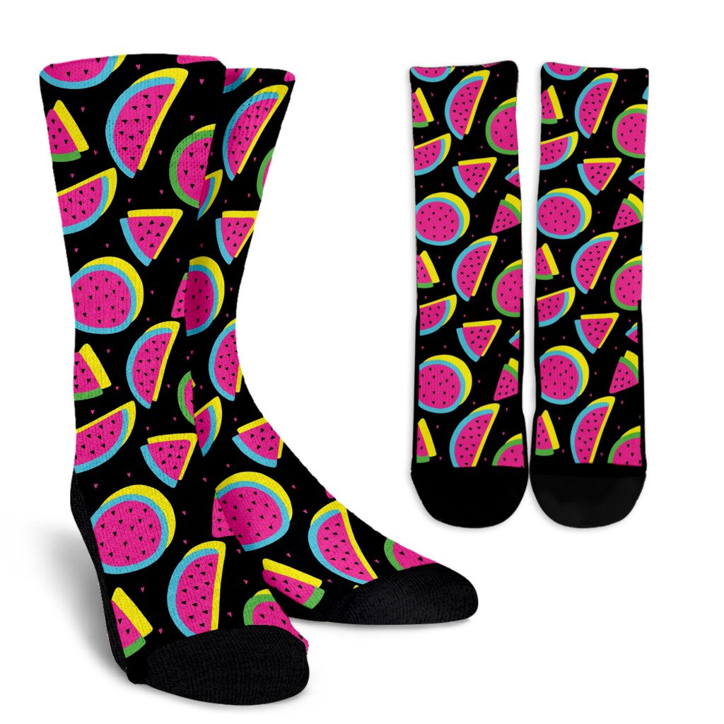 Watermelon Pattern Print Design WM07 Crew Socks-JORJUNE.COM
