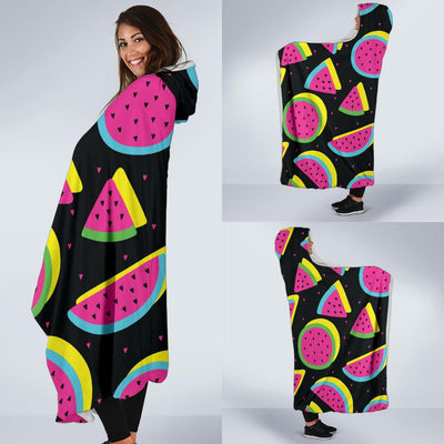 Watermelon Pattern Print Design WM07 Hooded Blanket-JORJUNE.COM