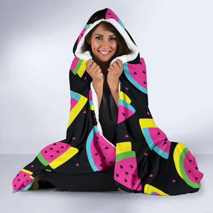 Watermelon Pattern Print Design WM07 Hooded Blanket-JORJUNE.COM