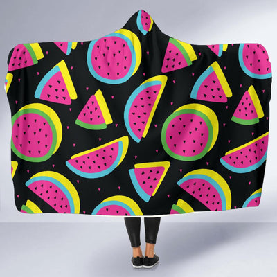 Watermelon Pattern Print Design WM07 Hooded Blanket-JORJUNE.COM