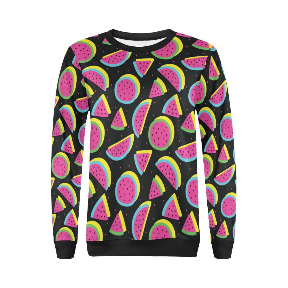 Watermelon Pattern Print Design WM07 Women Long Sleeve Sweatshirt-JorJune