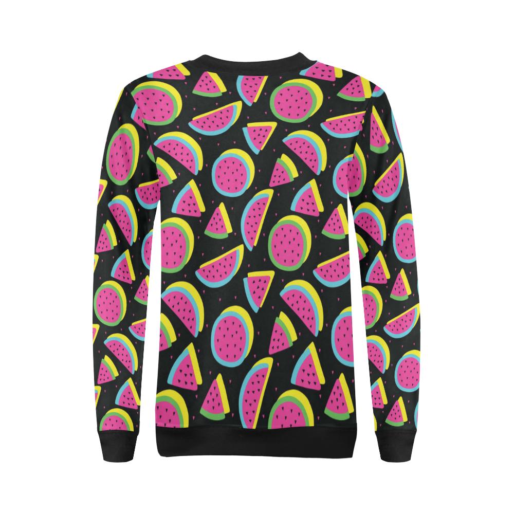 Watermelon Pattern Print Design WM07 Women Long Sleeve Sweatshirt-JorJune