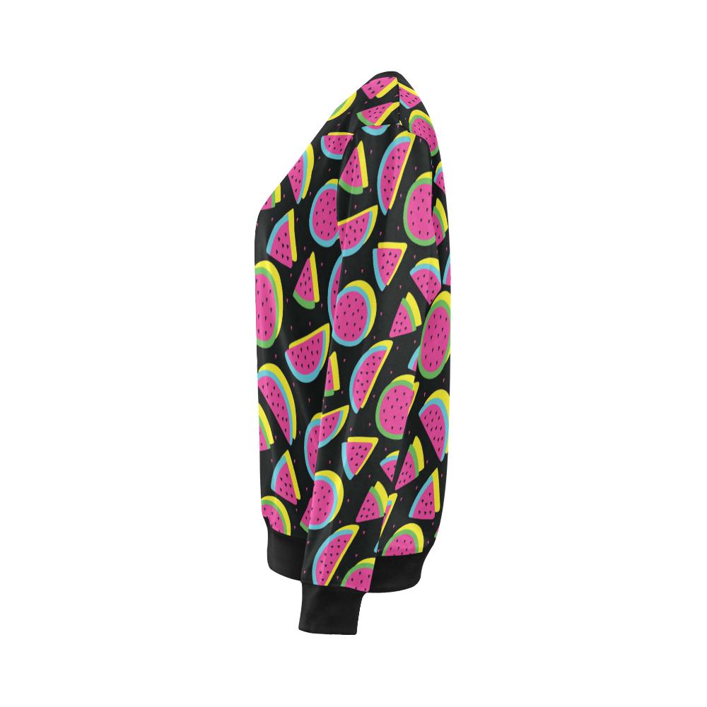 Watermelon Pattern Print Design WM07 Women Long Sleeve Sweatshirt-JorJune