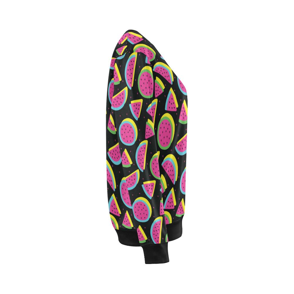 Watermelon Pattern Print Design WM07 Women Long Sleeve Sweatshirt-JorJune