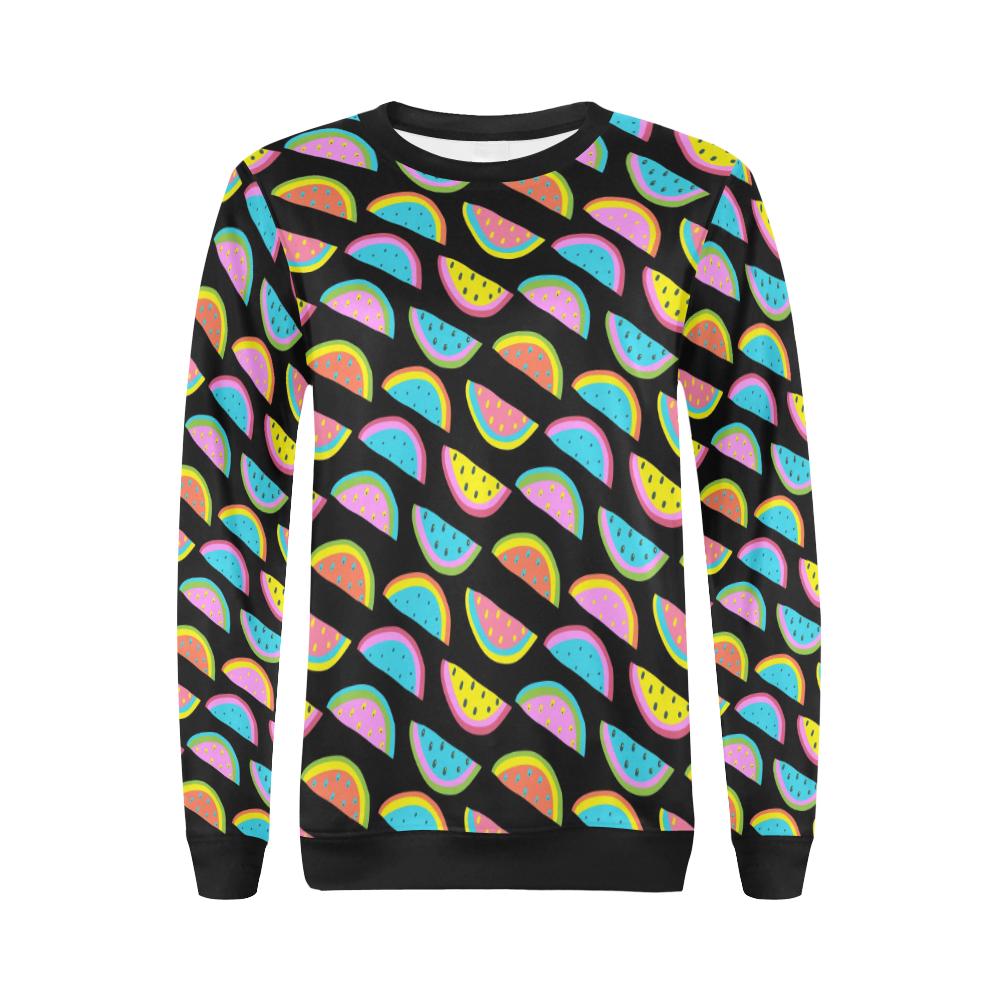 Watermelon Pattern Print Design WM08 Women Long Sleeve Sweatshirt-JorJune