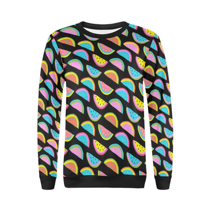 Watermelon Pattern Print Design WM08 Women Long Sleeve Sweatshirt-JorJune