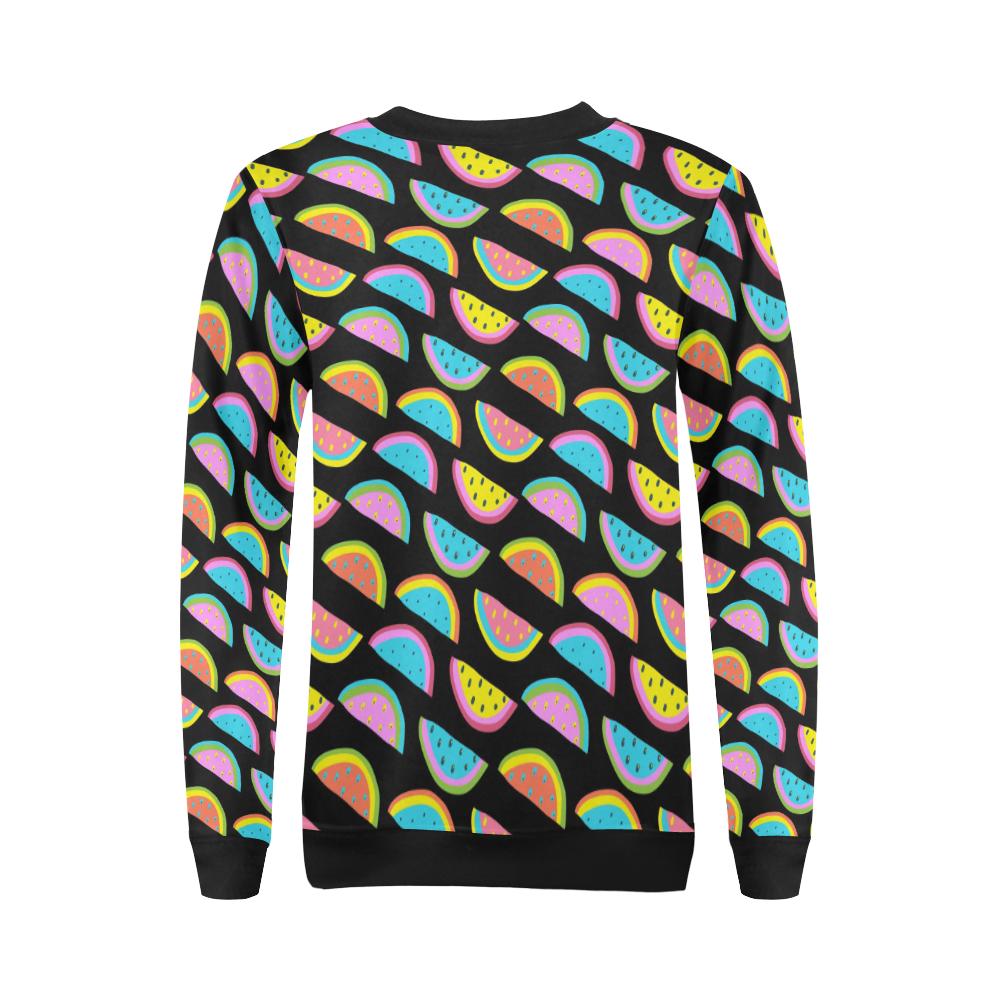 Watermelon Pattern Print Design WM08 Women Long Sleeve Sweatshirt-JorJune