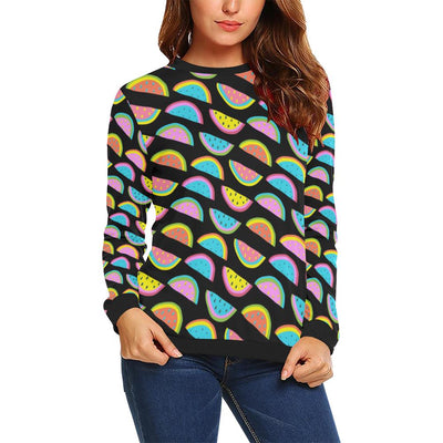 Watermelon Pattern Print Design WM08 Women Long Sleeve Sweatshirt-JorJune