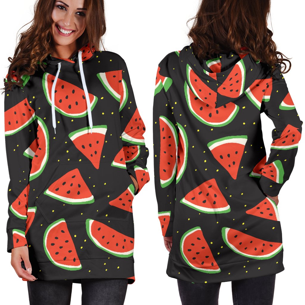 Watermelon Pattern Print Design WM09 Women Hoodie Dress