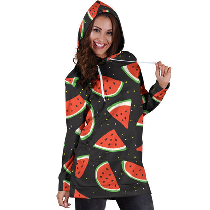 Watermelon Pattern Print Design WM09 Women Hoodie Dress