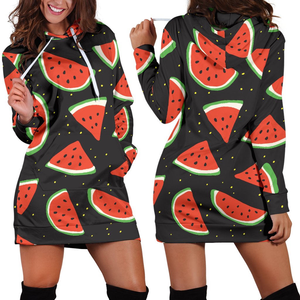 Watermelon Pattern Print Design WM09 Women Hoodie Dress