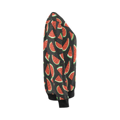 Watermelon Pattern Print Design WM09 Women Long Sleeve Sweatshirt-JorJune