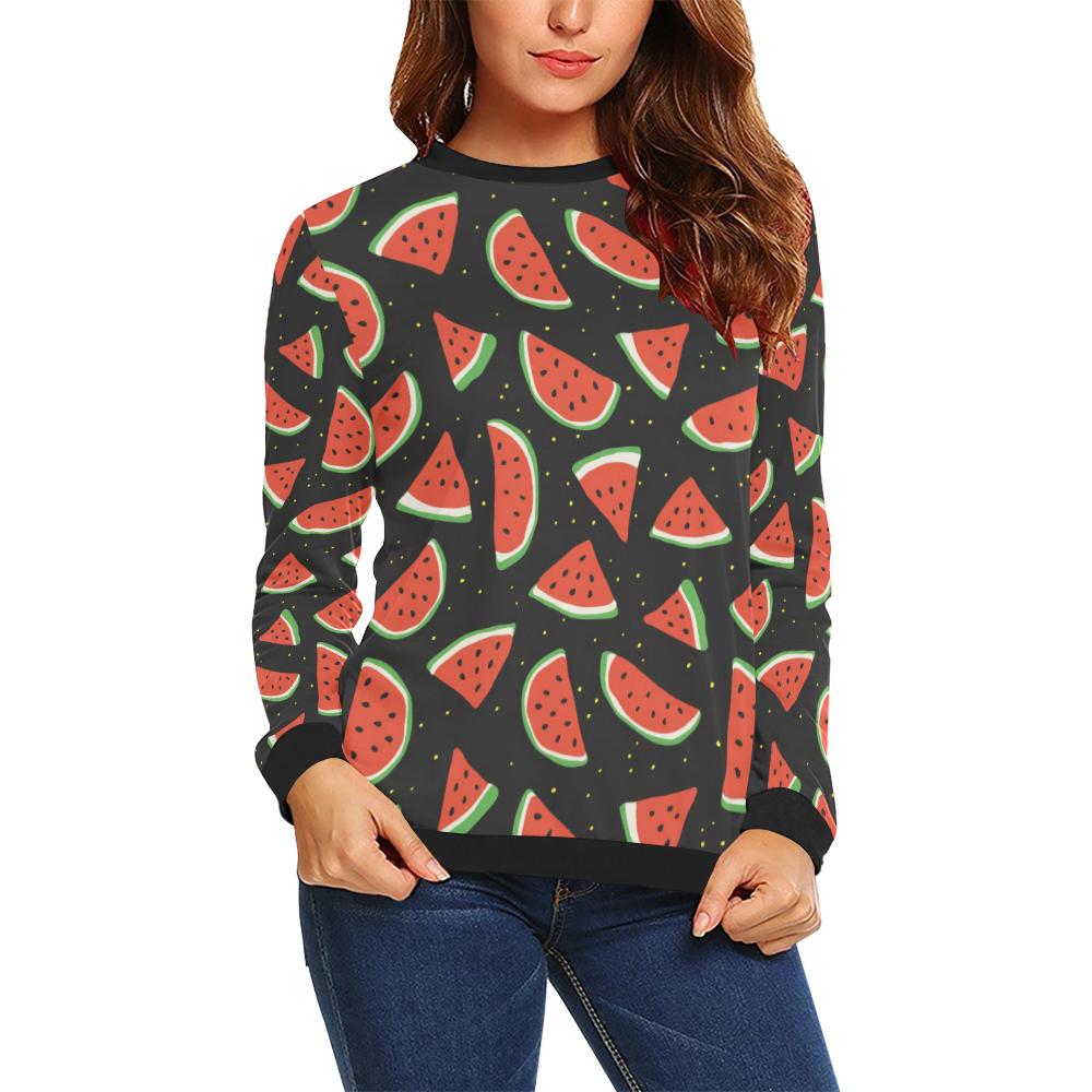 Watermelon Pattern Print Design WM09 Women Long Sleeve Sweatshirt-JorJune