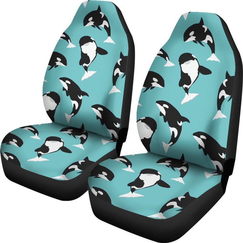 Whale Action Design Themed Print Universal Fit Car Seat Covers-JorJune