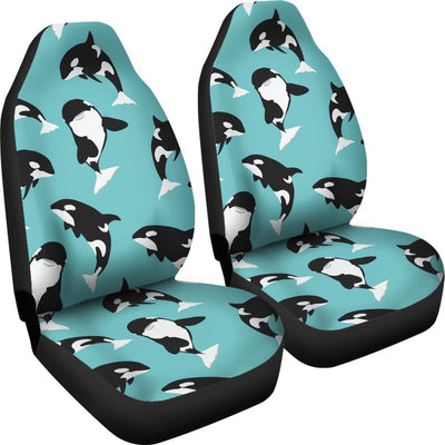 Whale Action Design Themed Print Universal Fit Car Seat Covers-JorJune