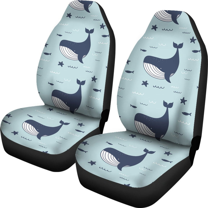 Whale Cute Design Themed Print Universal Fit Car Seat Covers-JorJune