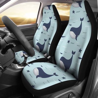 Whale Cute Design Themed Print Universal Fit Car Seat Covers-JorJune