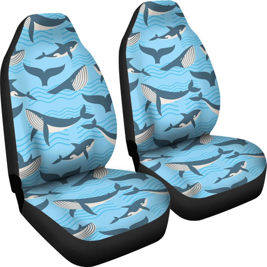 Whale Pattern Design Themed Print Universal Fit Car Seat Covers-JorJune