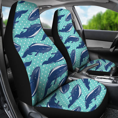 Whale Polka Dot Design Themed Print Universal Fit Car Seat Covers-JorJune