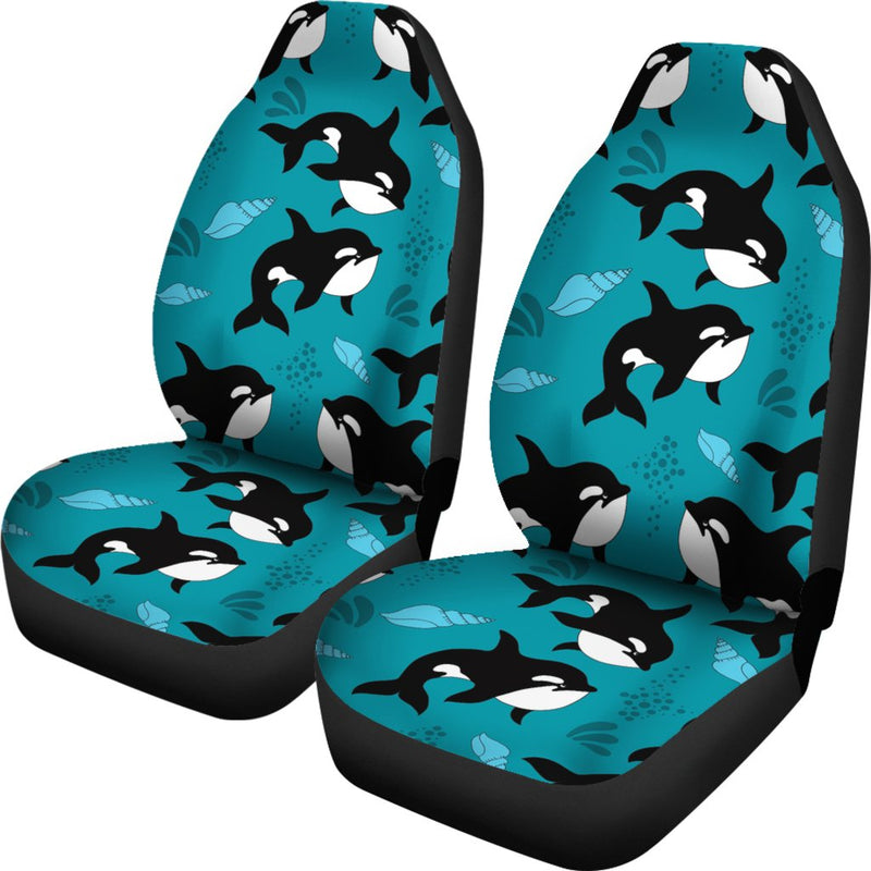 Whale Sea Design Themed Print Universal Fit Car Seat Covers-JorJune