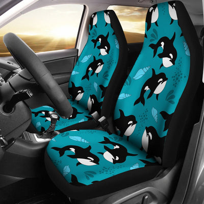 Whale Sea Design Themed Print Universal Fit Car Seat Covers-JorJune