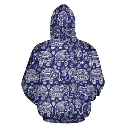 White Elephant Mandala All Over Print Hoodie