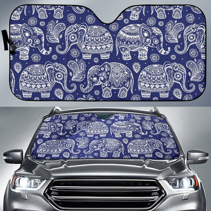 White Elephant Mandala Car Sun Shade-JorJune