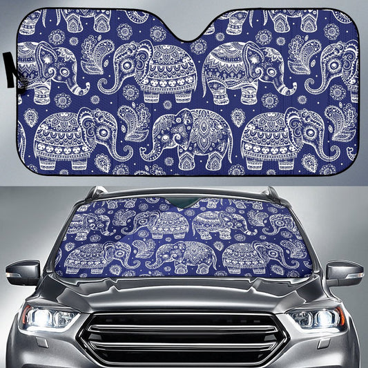 White Elephant Mandala Car Sun Shade-JorJune