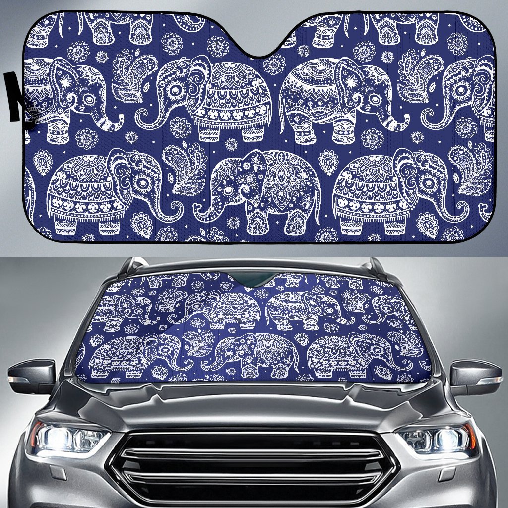 White Elephant Mandala Car Sun Shade-JorJune