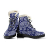 White Elephant Mandala Faux Fur Leather Boots