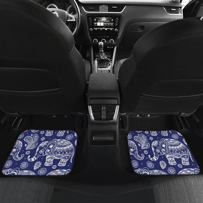 White Elephant Mandala Front and Back Car Floor Mats