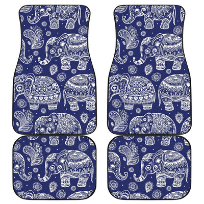 White Elephant Mandala Front and Back Car Floor Mats