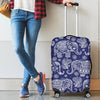 White Elephant Mandala Luggage Cover Protector