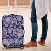 White Elephant Mandala Luggage Cover Protector