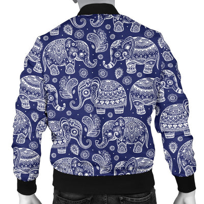 White Elephant Mandala Men Casual Bomber Jacket