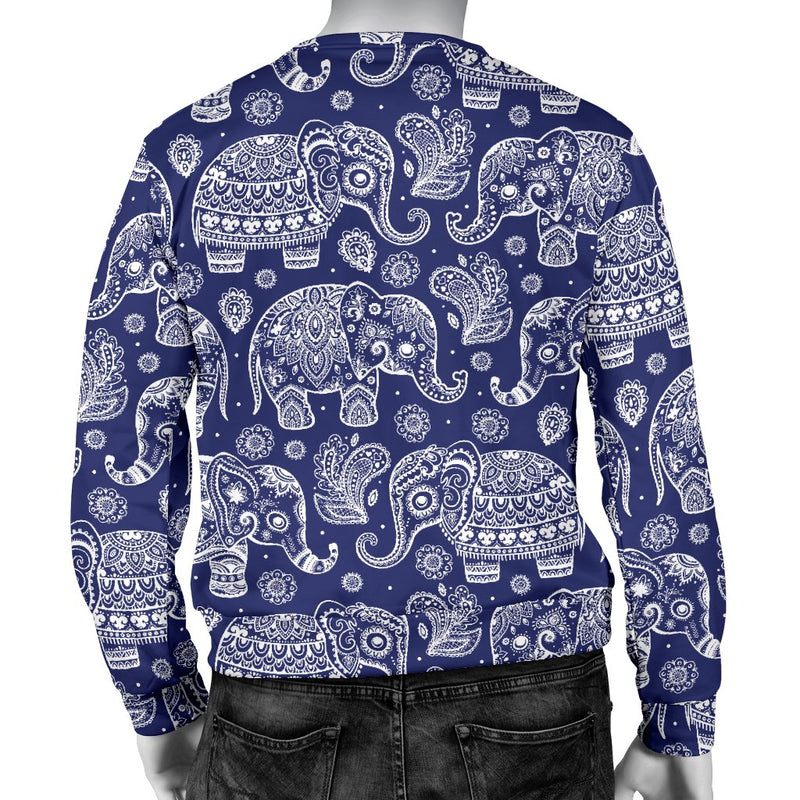 White Elephant Mandala Men Crewneck Sweatshirt