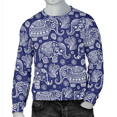 White Elephant Mandala Men Crewneck Sweatshirt