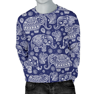 White Elephant Mandala Men Crewneck Sweatshirt