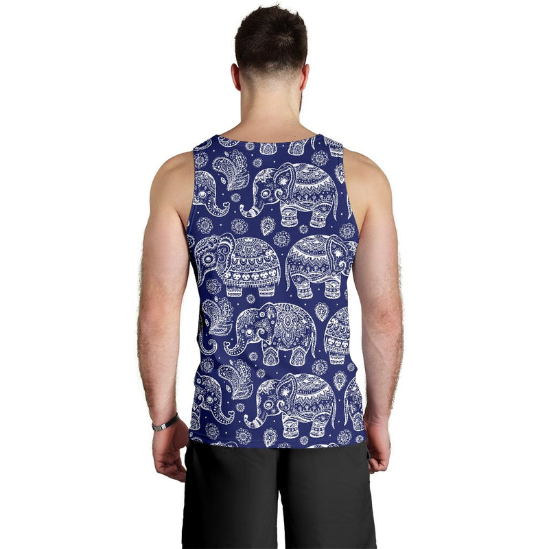 White Elephant Mandala Men Tank Top