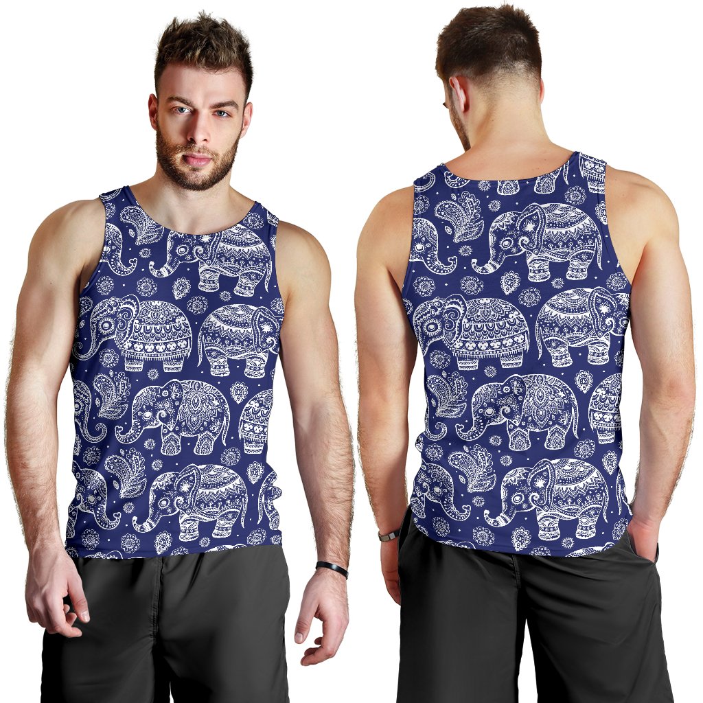 White Elephant Mandala Men Tank Top