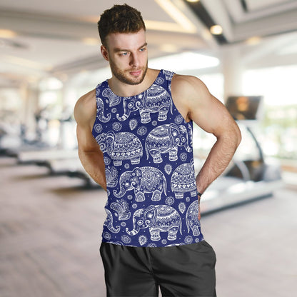 White Elephant Mandala Men Tank Top