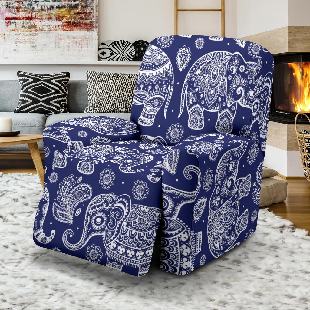 White Elephant Mandala Recliner Slipcover-JORJUNE.COM