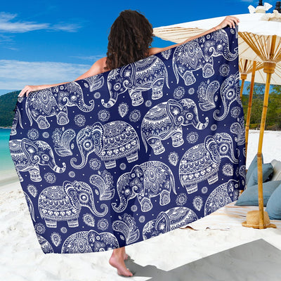 White Elephant Mandala Sarong Pareo Wrap