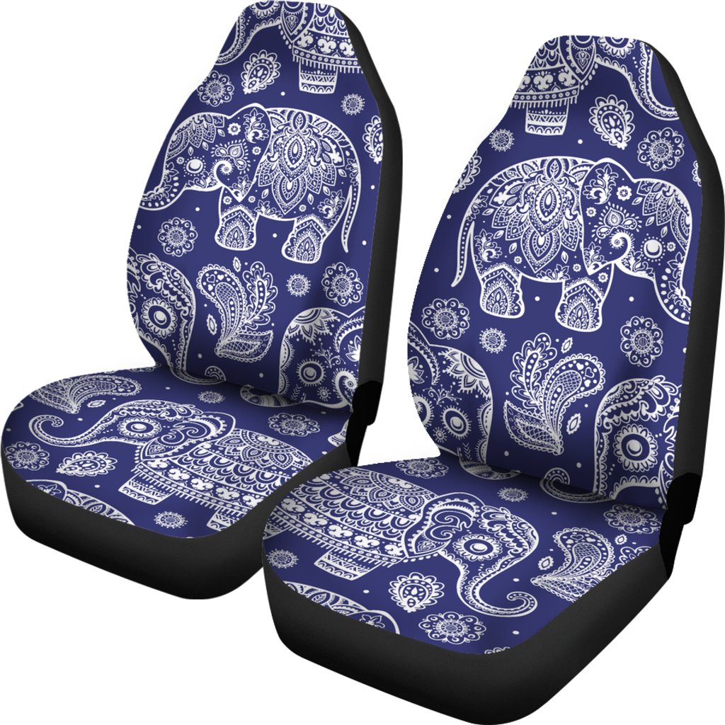 White Elephant Mandala Universal Fit Car Seat Covers