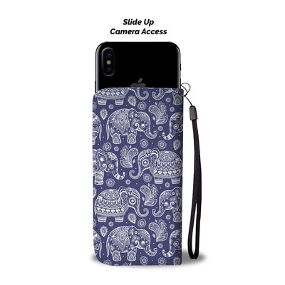 White Elephant Mandala Wallet Phone Case