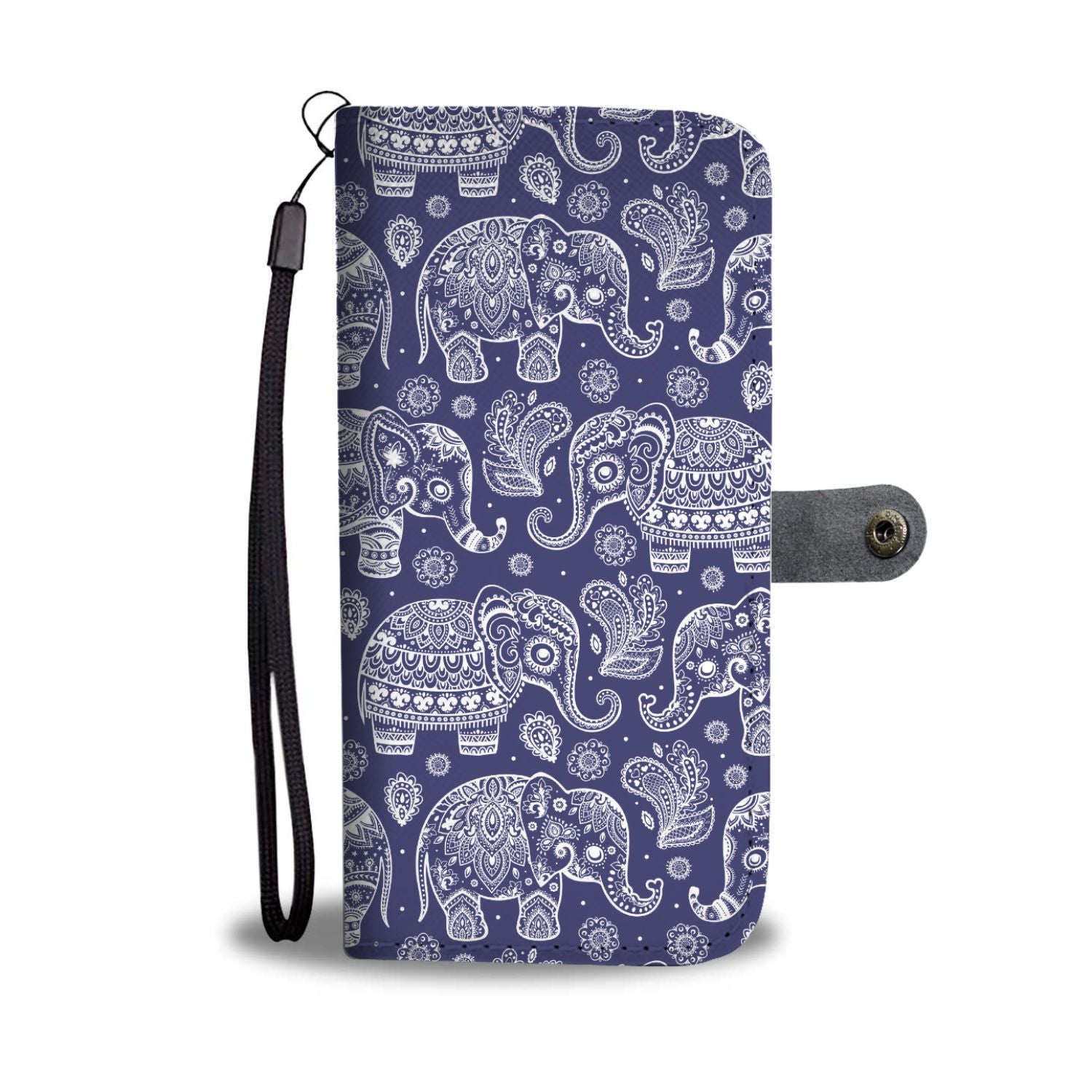 White Elephant Mandala Wallet Phone Case